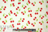 NY designer cherries cotton stretch shirting
