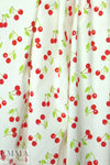 NY designer cherries cotton stretch shirting