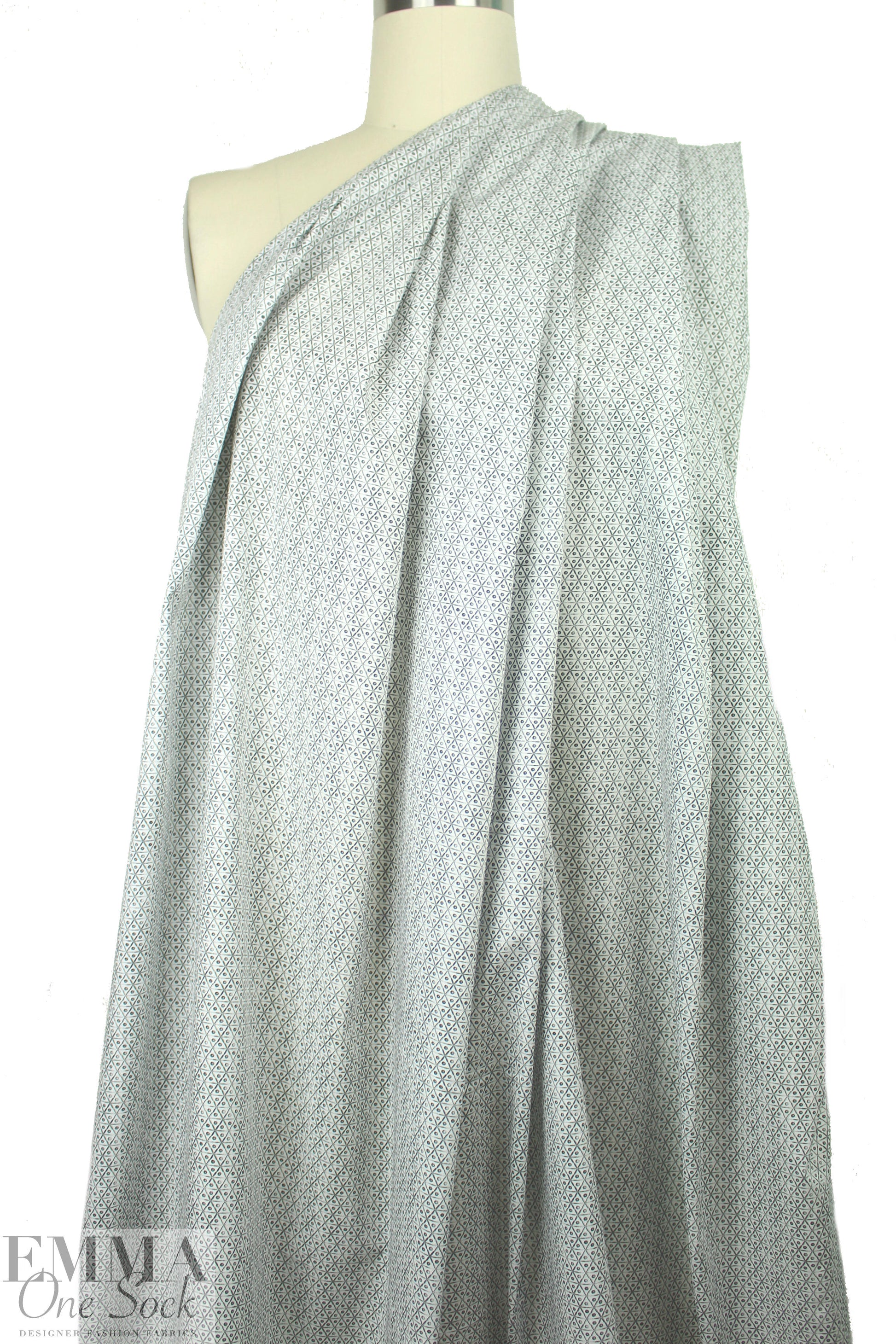 NY designer geodots cotton stretch woven