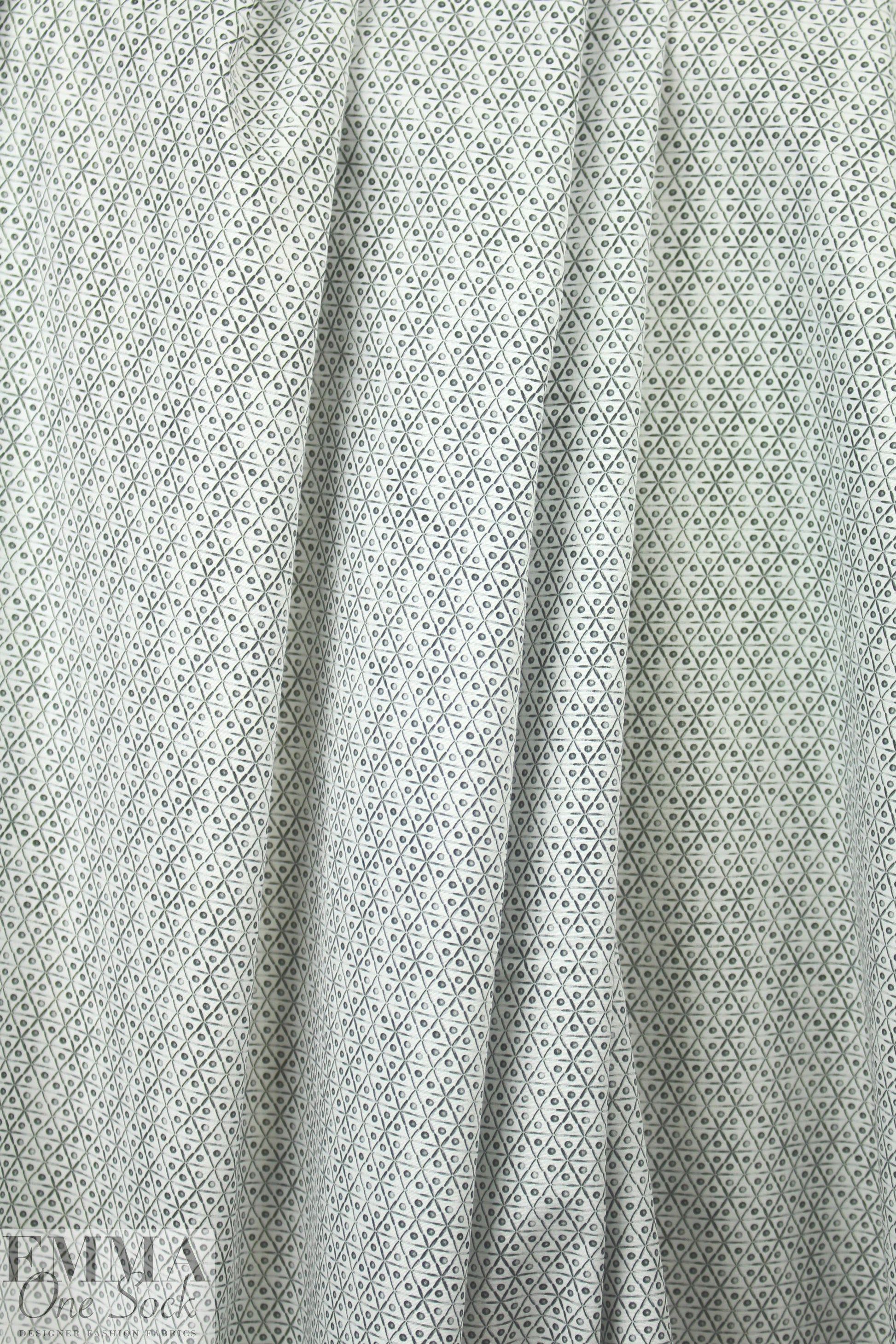 NY designer geodots cotton stretch woven