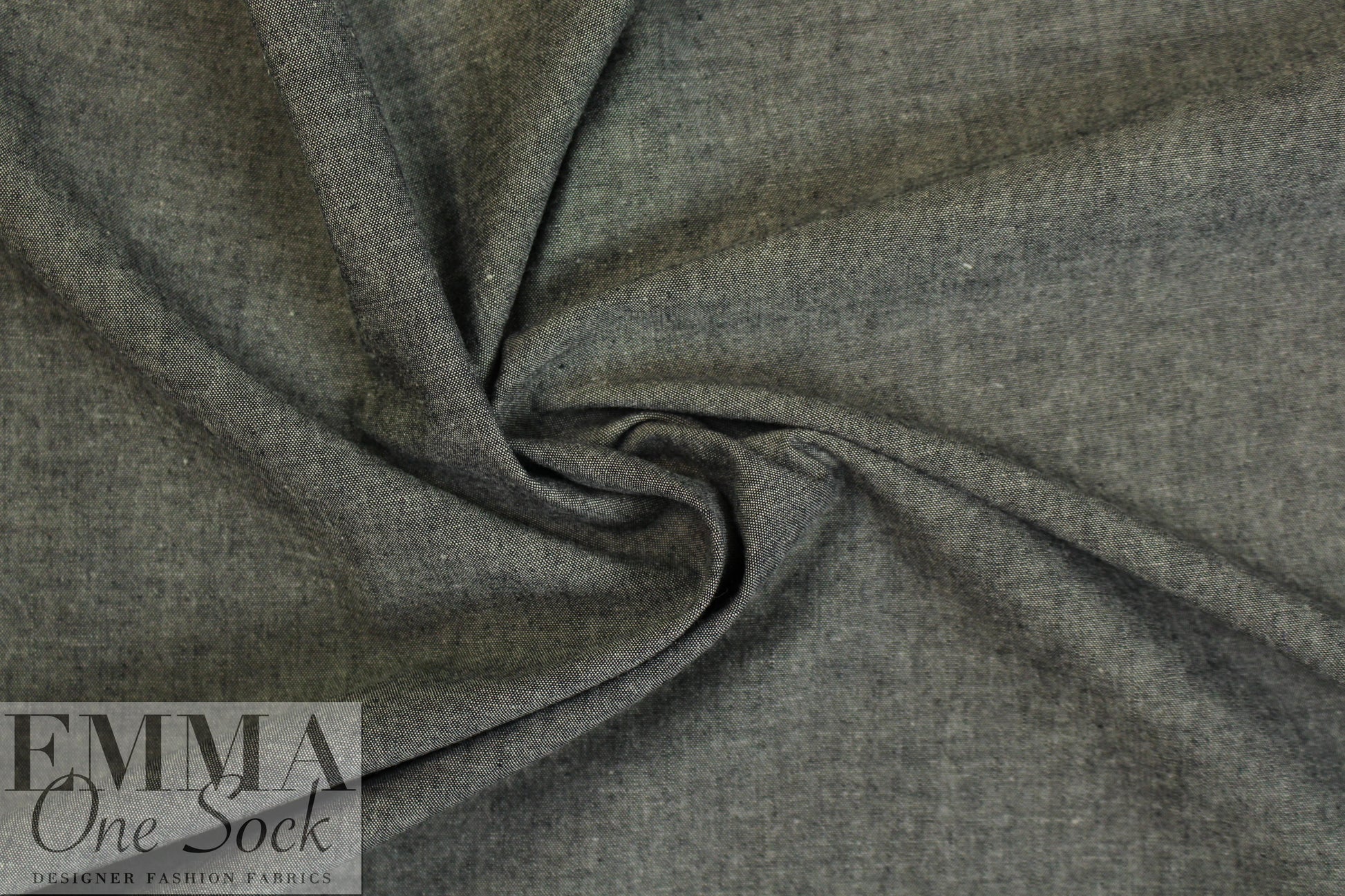 NY designer cotton chambray crossweave - dark denim