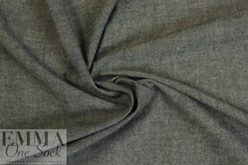 NY designer cotton chambray crossweave - dark denim