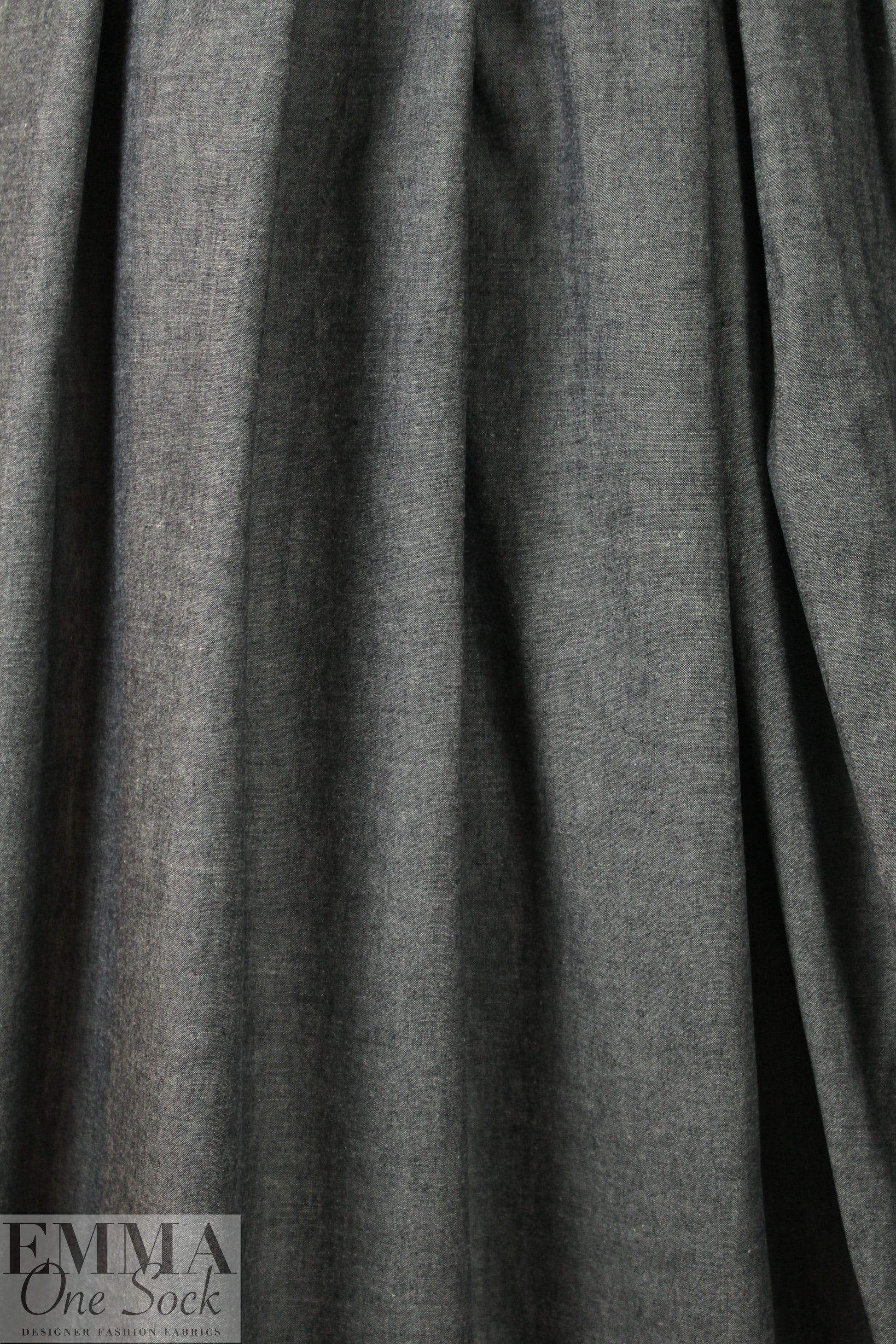 NY designer cotton chambray crossweave - dark denim 1 yard