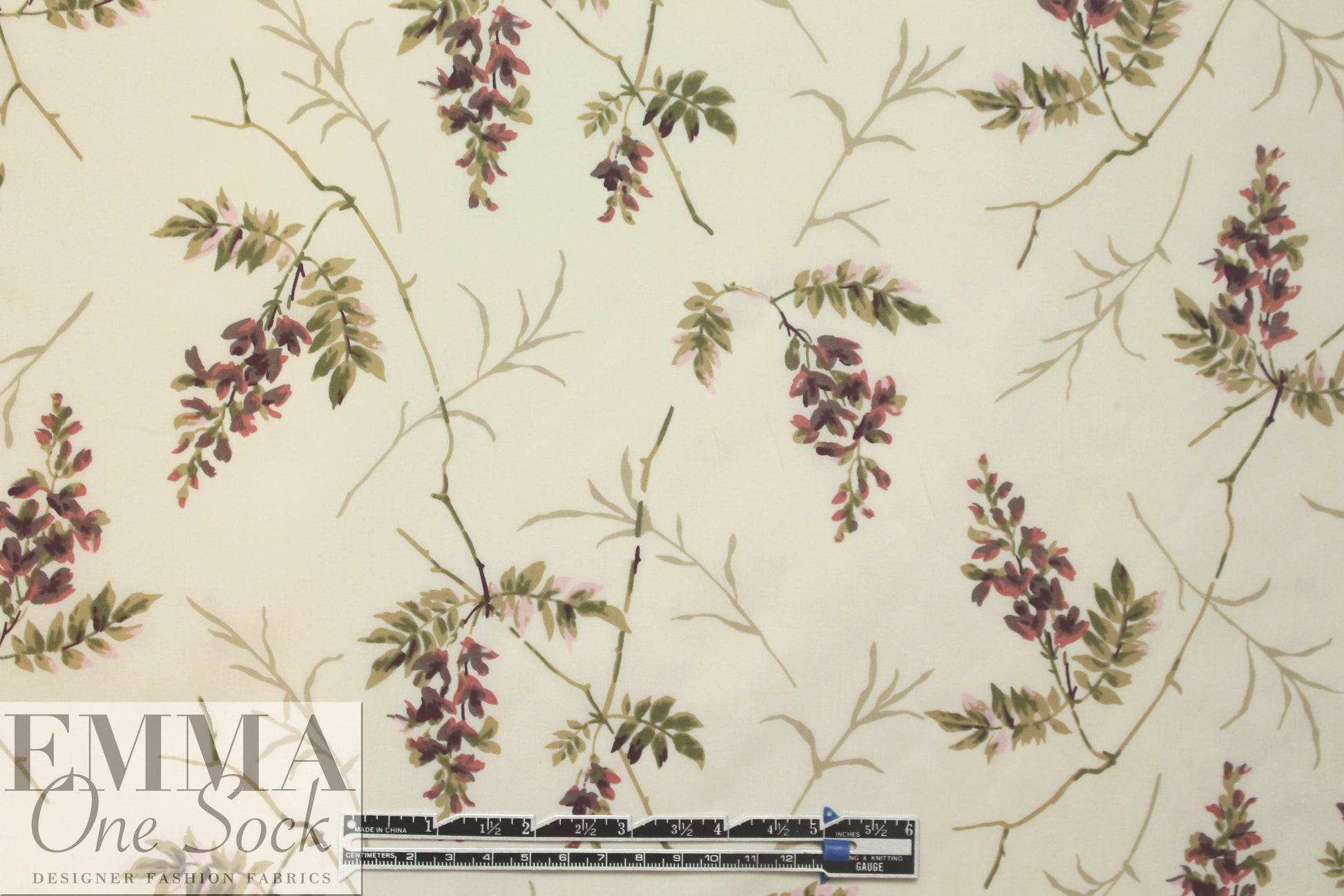 NY designer 'ivory flower' cotton stretch shirting