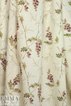 NY designer 'ivory flower' cotton stretch shirting .875 yds