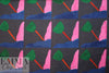 Whit large stylized tulip cotton shirting