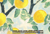 NY designer painted lemons stretch cotton shirting