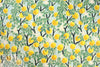 NY designer painted lemons stretch cotton shirting 1 yard Minor Flaw