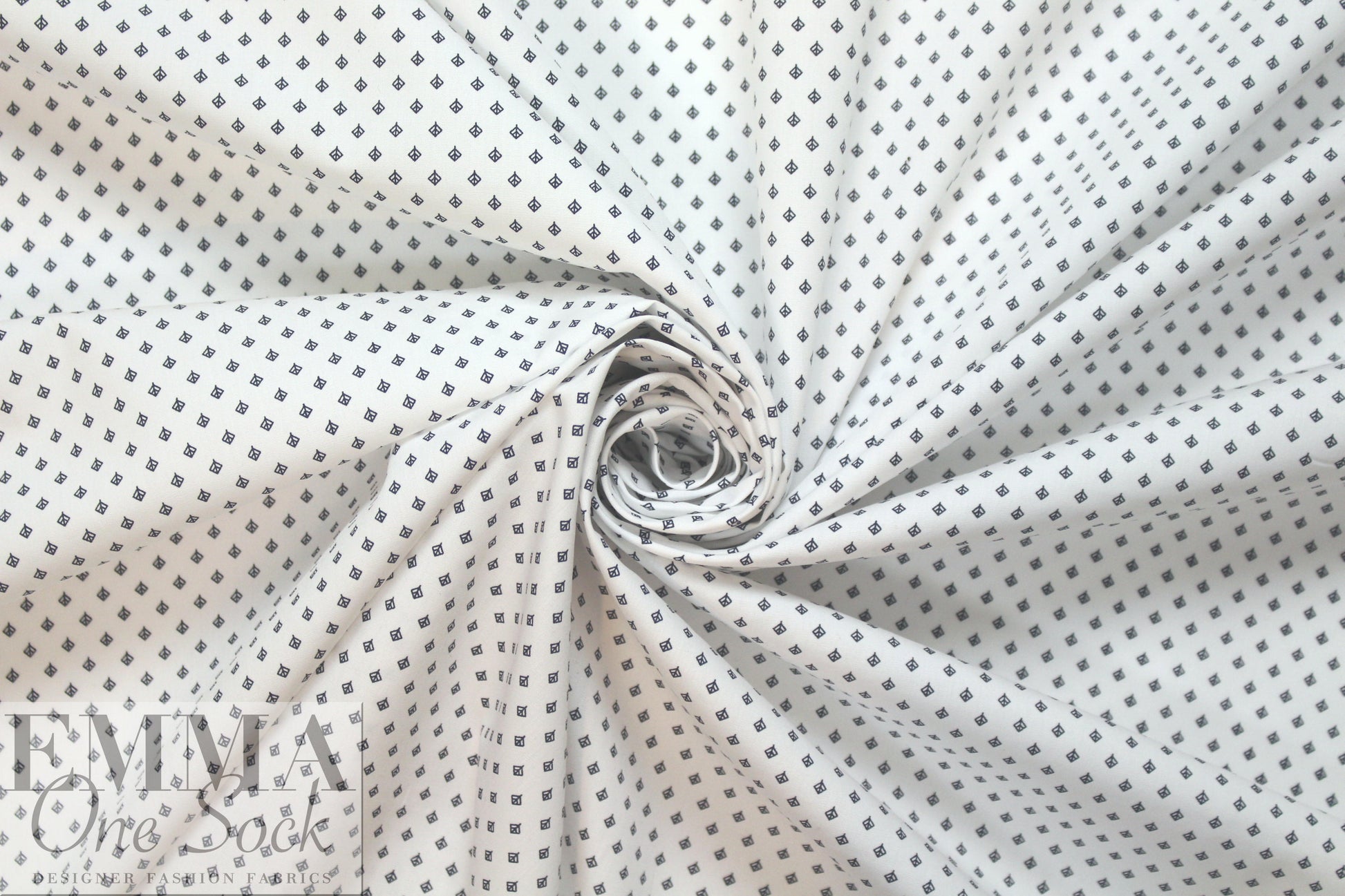 Italian graphic 'leaf' motif cotton shirting