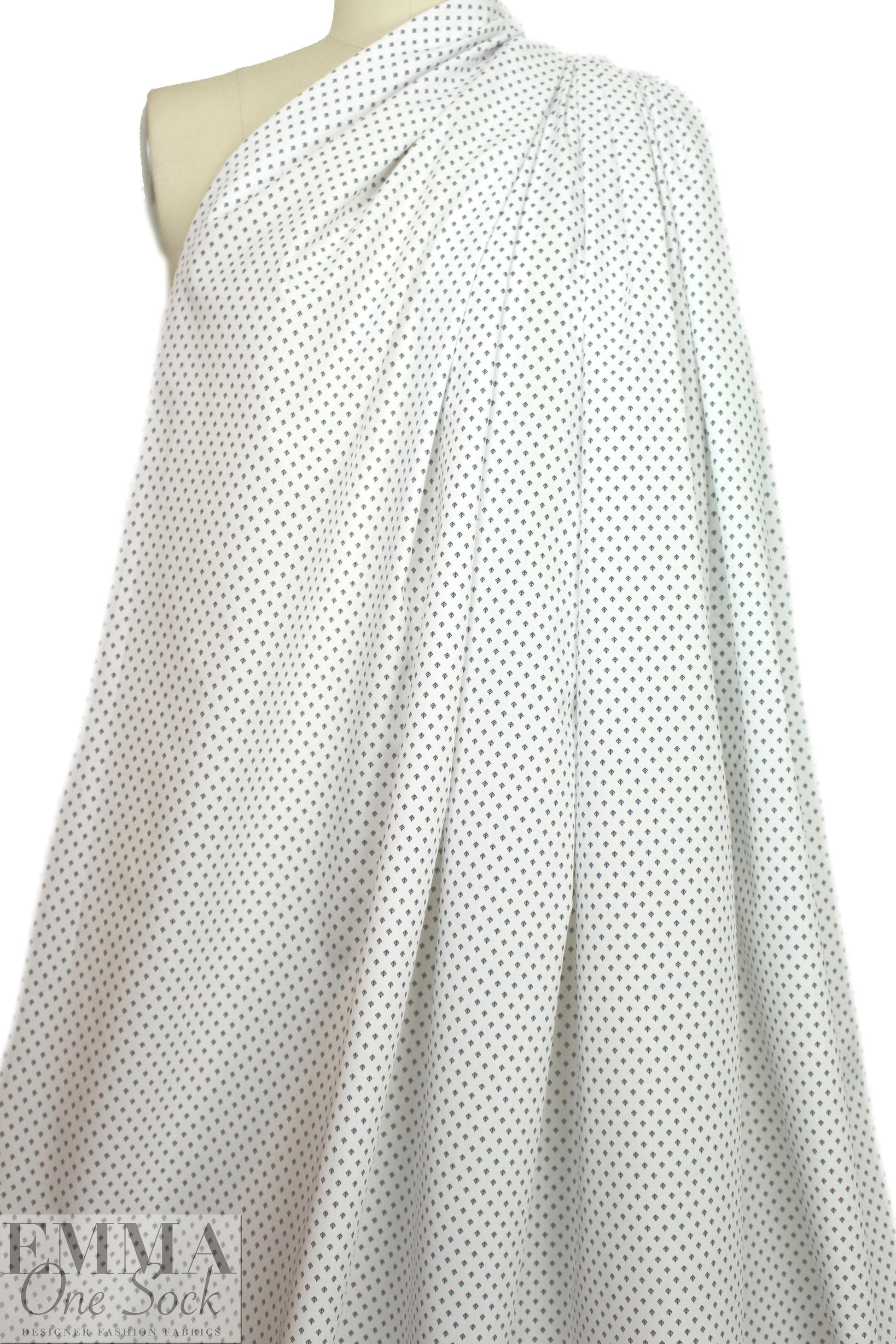 Italian graphic 'leaf' motif cotton shirting
