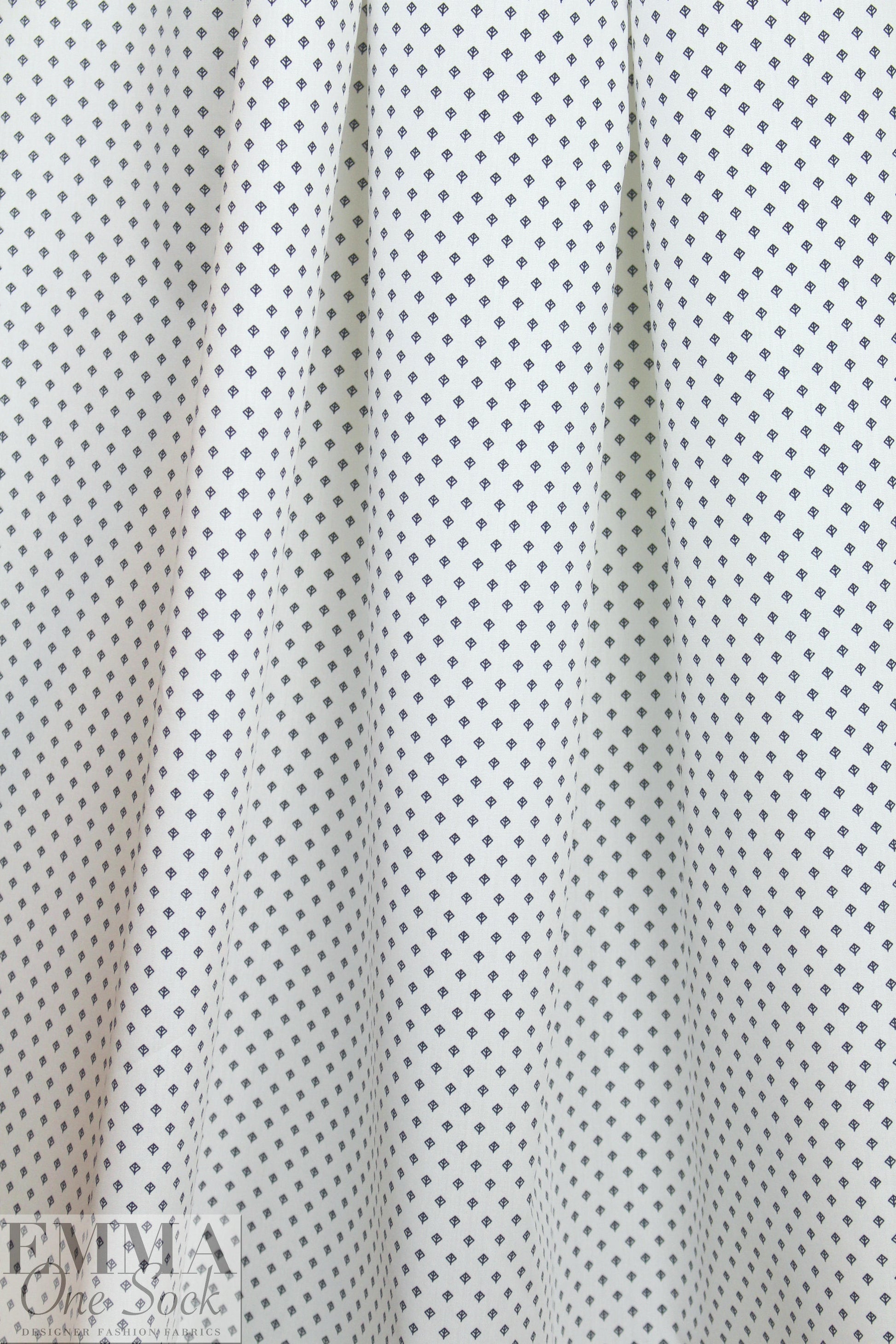 Italian graphic 'leaf' motif cotton shirting