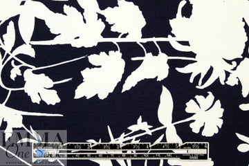 NY designer vertical stretch floral silhouette cotton woven