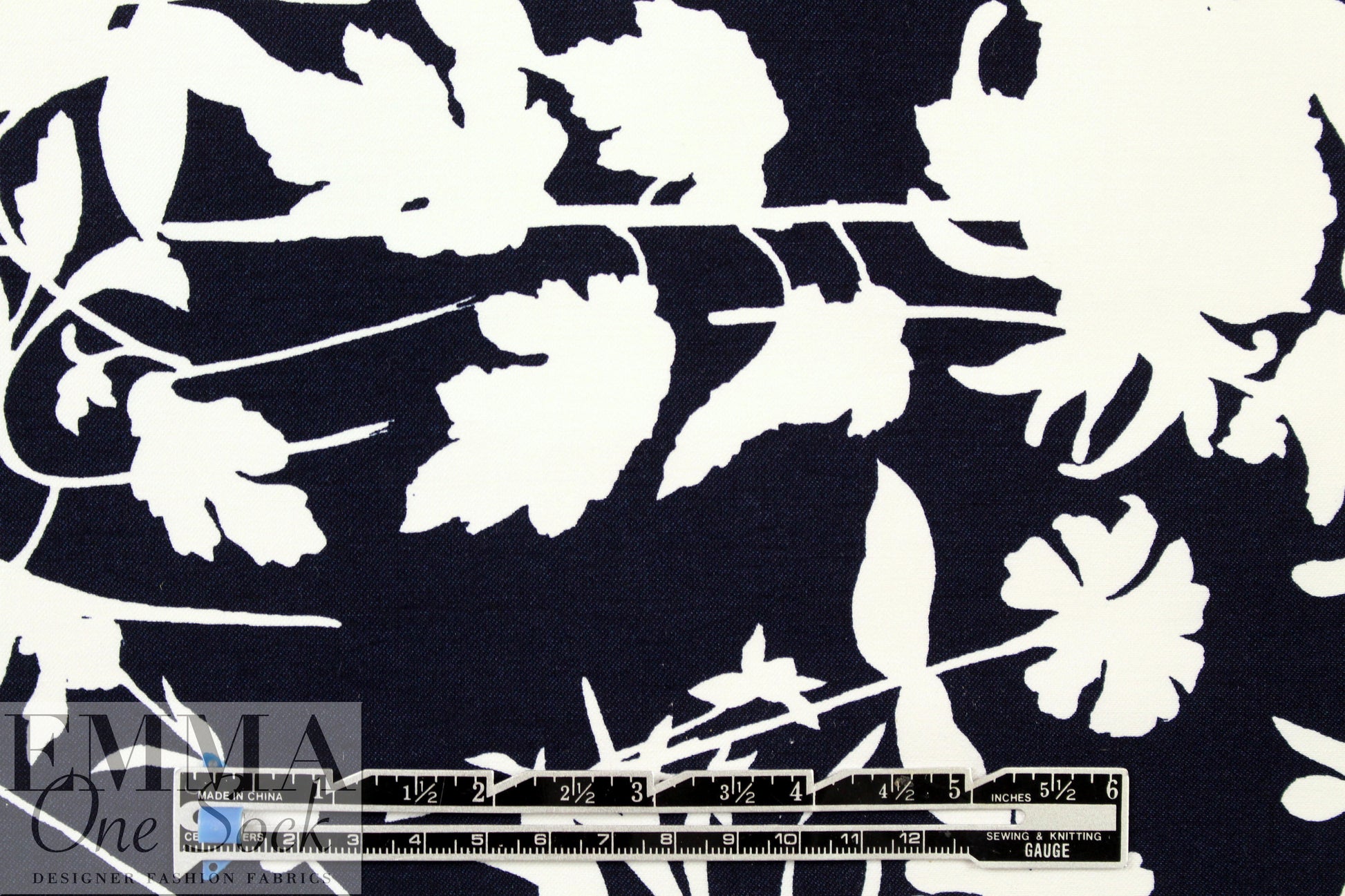 NY designer vertical stretch floral silhouette cotton woven 1.5 yds