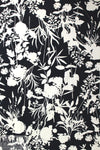 NY designer vertical stretch floral silhouette cotton woven