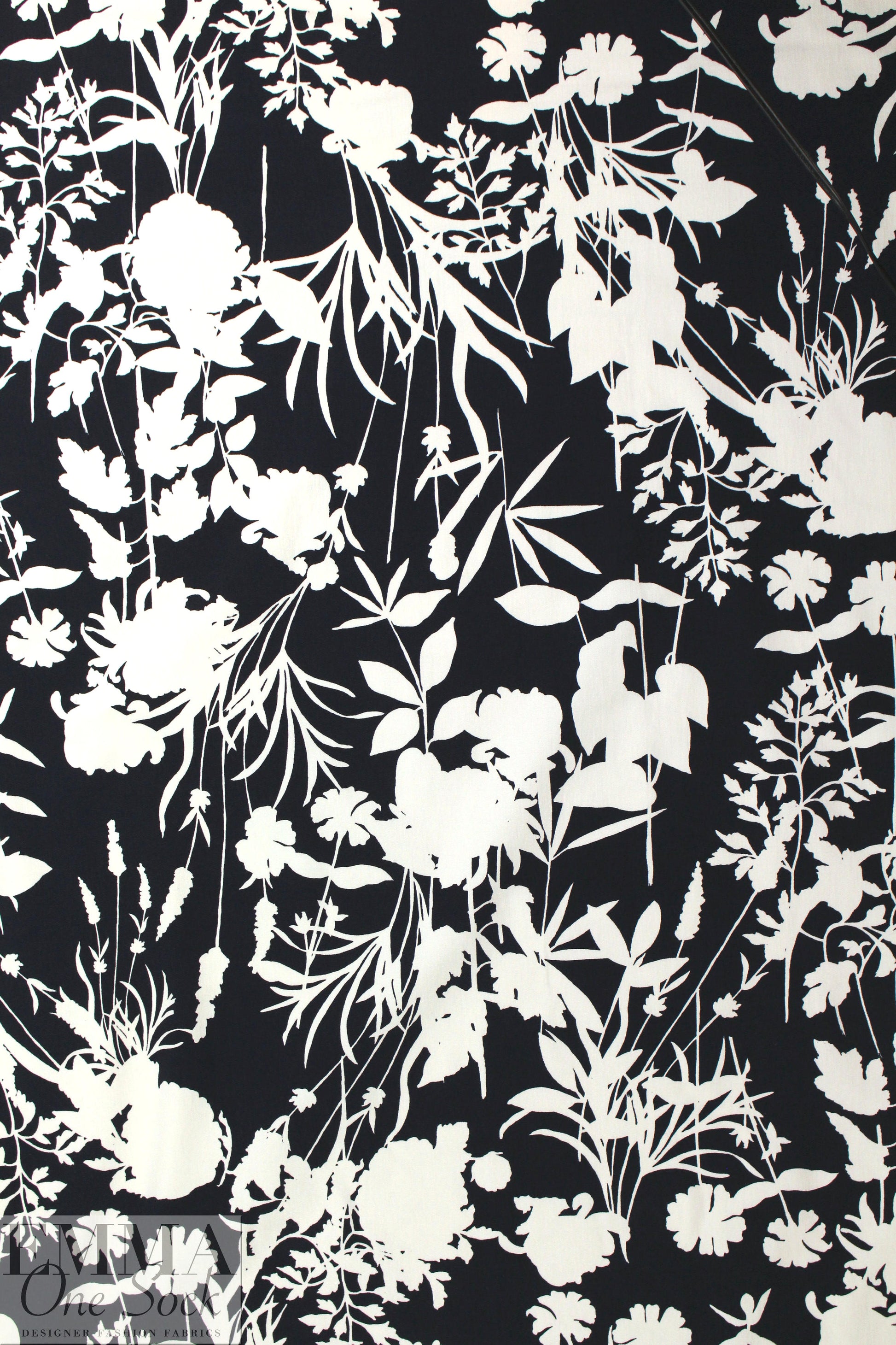 NY designer vertical stretch floral silhouette cotton woven 1.5 yds