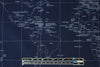 NY designer navy/silver world map cotton shirting