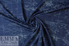 NY designer navy/silver world map cotton shirting