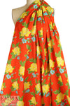 NY designer vivid stylized flowers cotton shirting