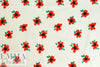 Caroline C0nstas cherry red flowers cotton stretch woven