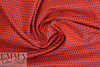 famous designer navy diamonds on red cotton woven