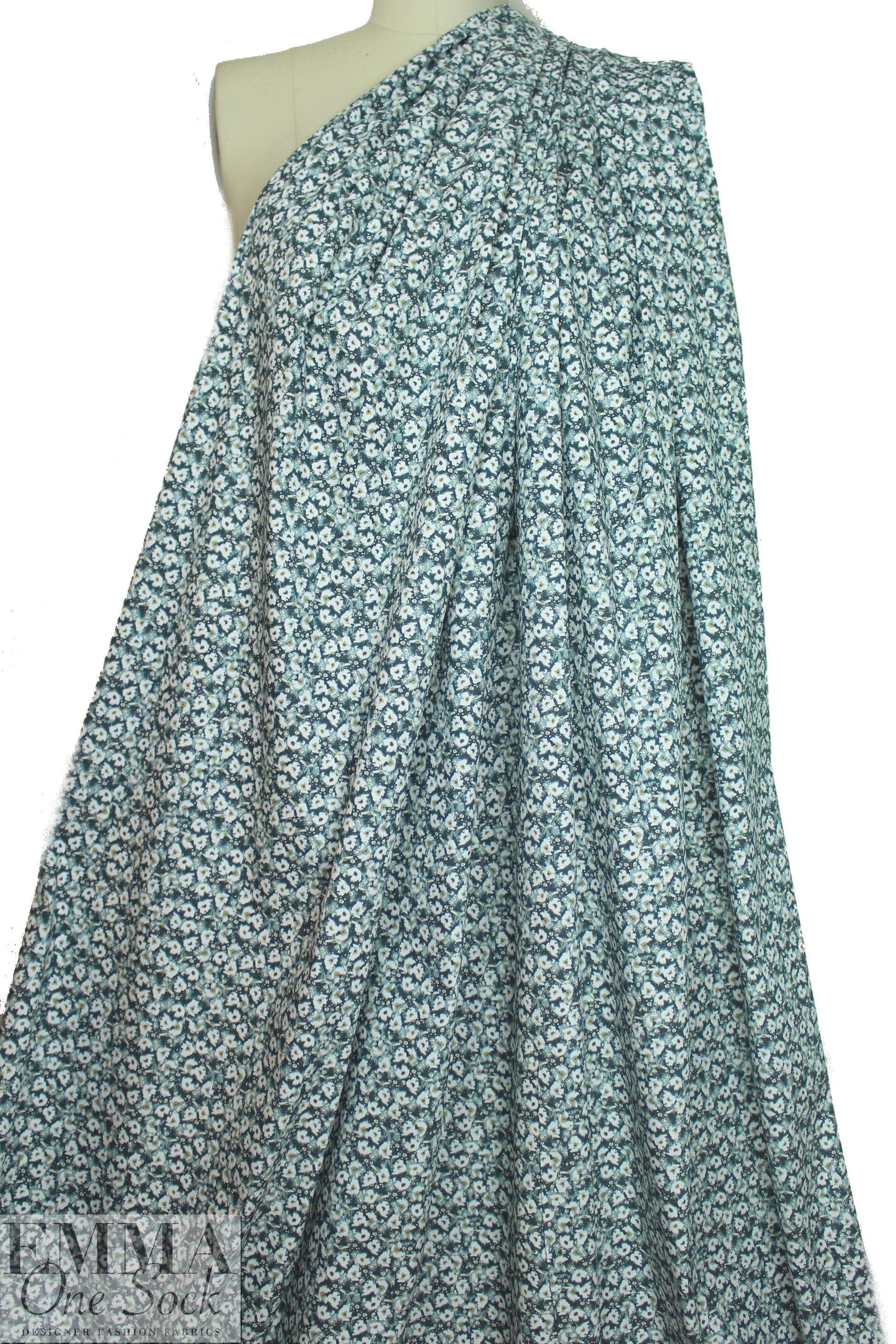 Italian cotton stretch shirting - 'liberty' floral 2 yd