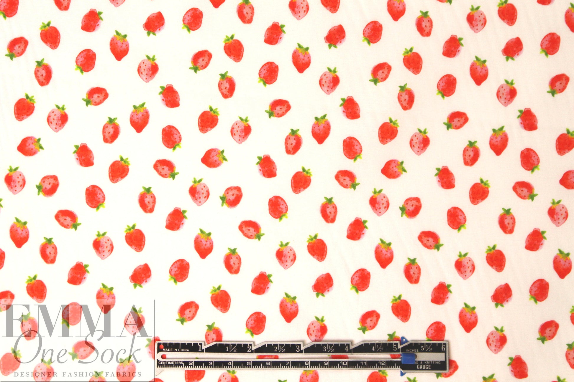 NY designer strawberries cotton stretch shirting