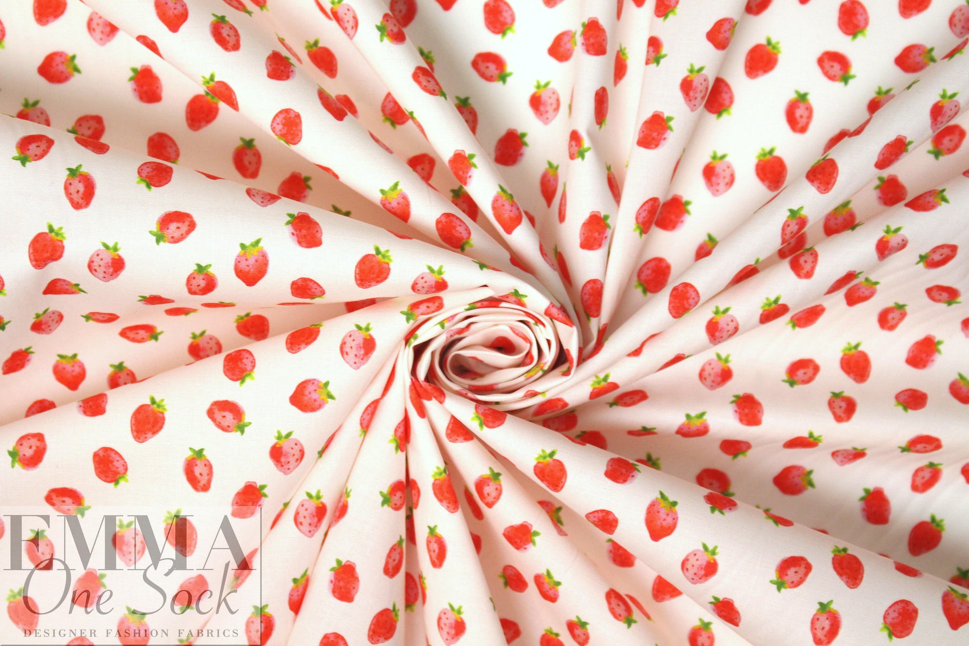 NY designer strawberries cotton stretch shirting 1.66 yds