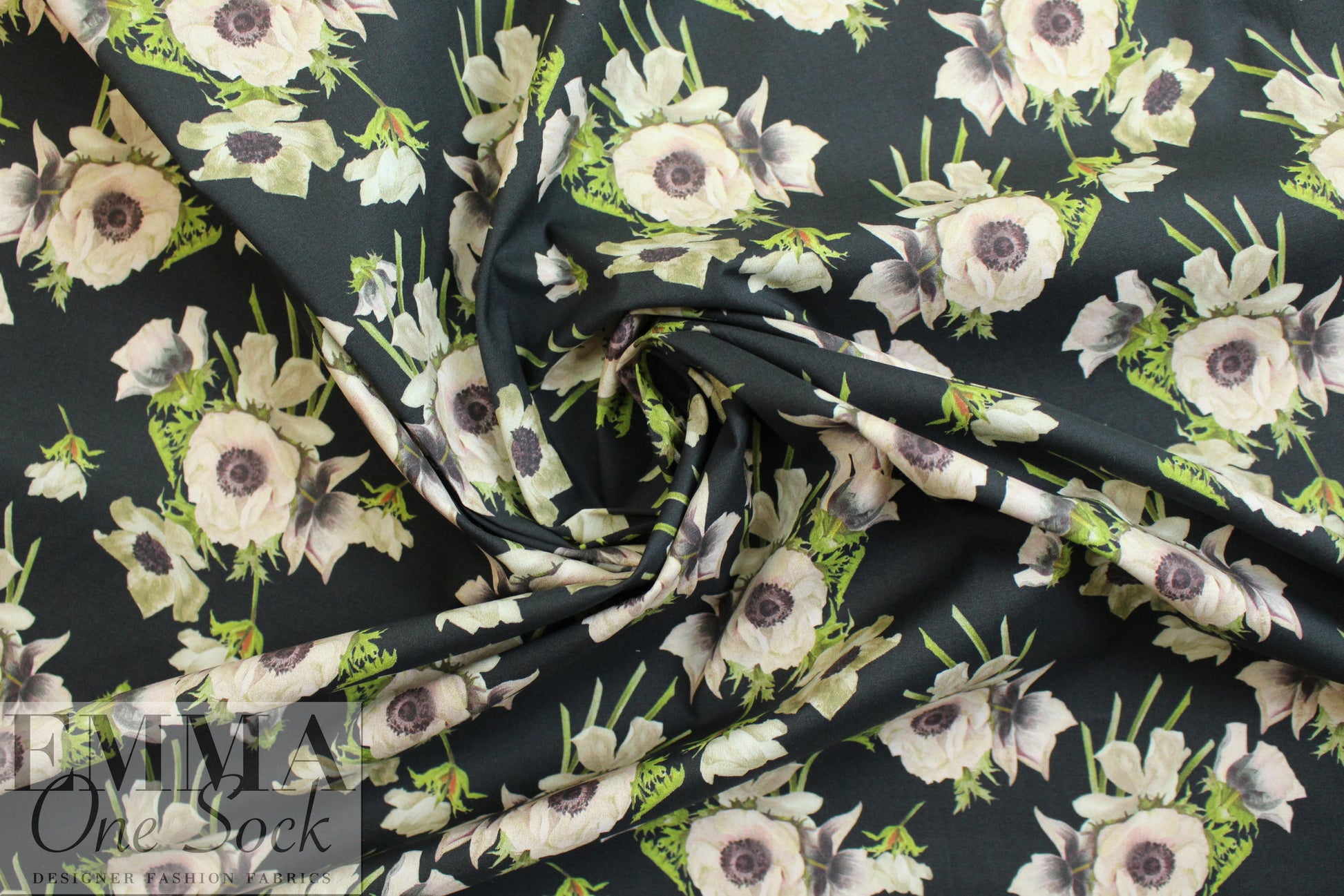 NY designer floral bouquets cotton stretch shirting