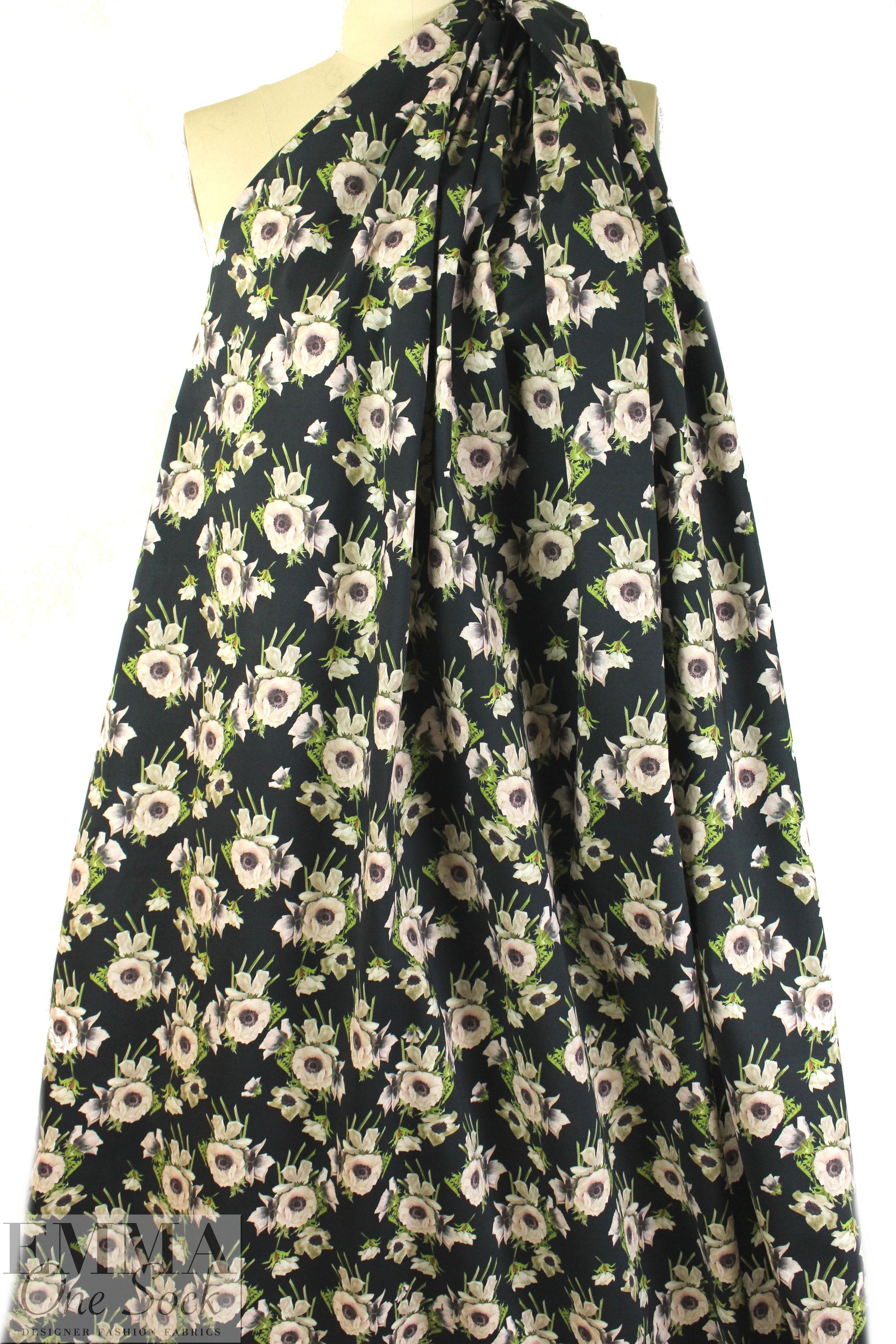 NY designer floral bouquets cotton stretch shirting