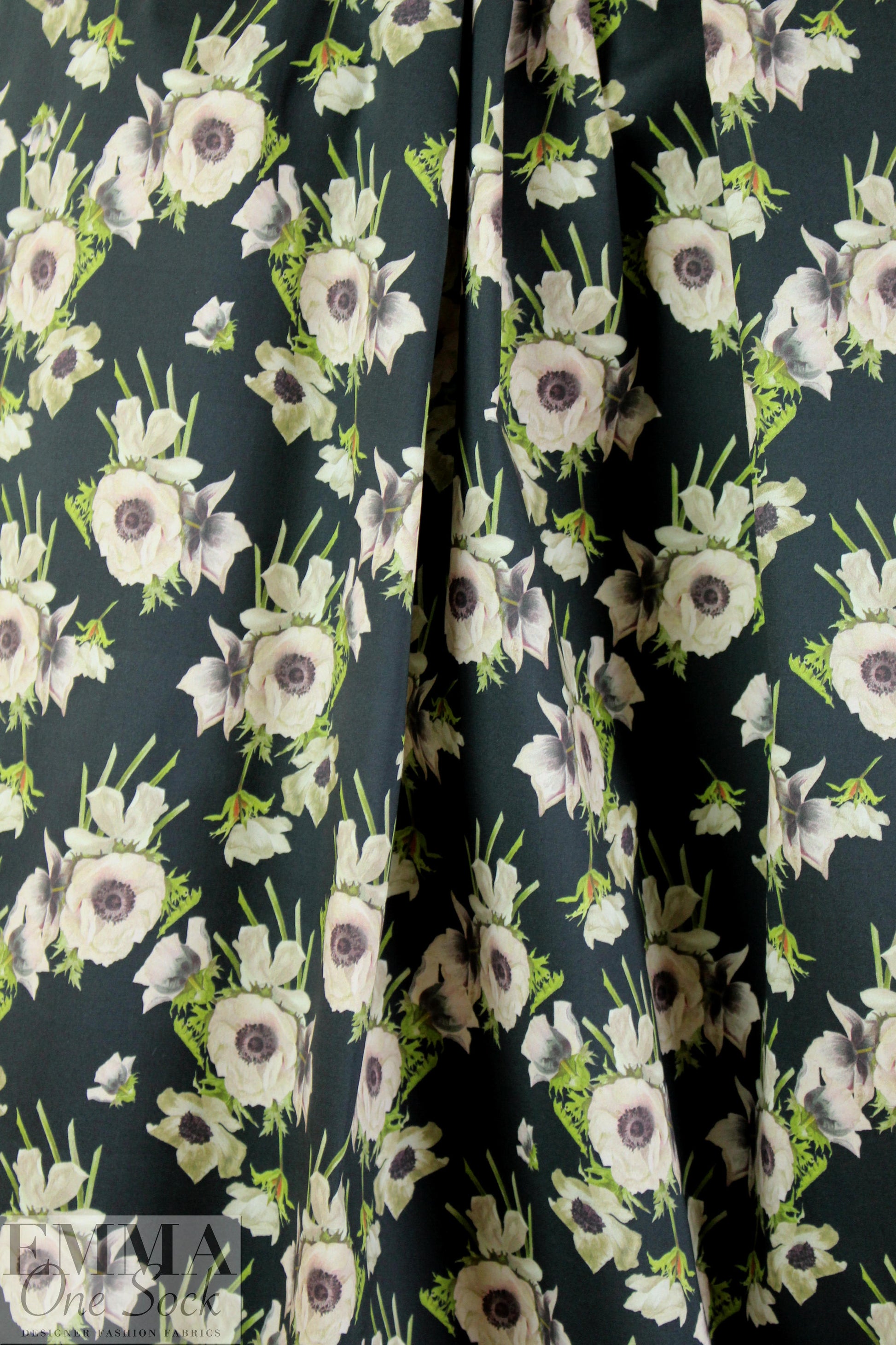 NY designer floral bouquets cotton stretch shirting