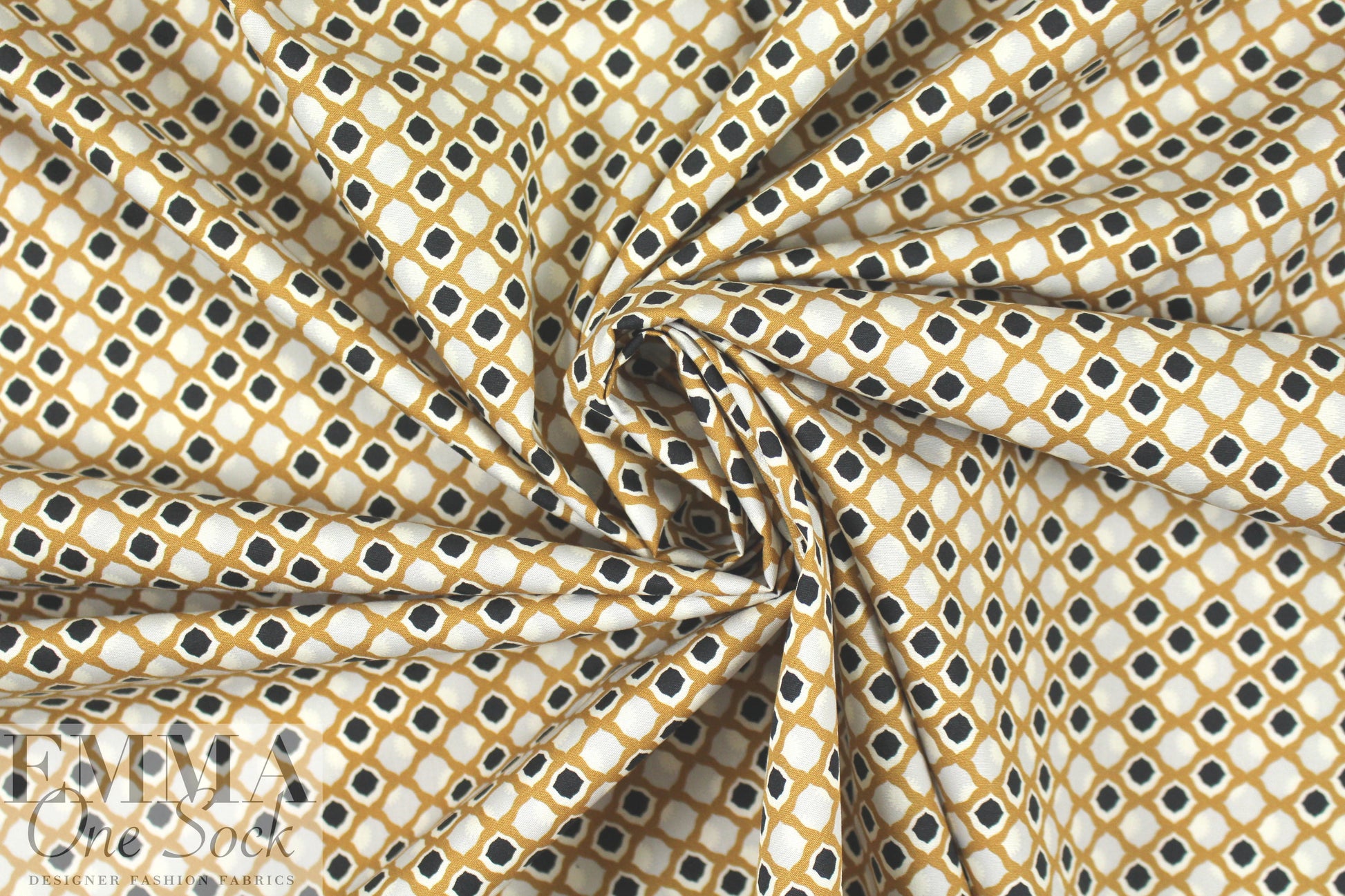 NY designer caramel/black/gray cotton shirting
