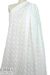 NY designer crosshatch embroidered white cotton woven