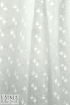 NY designer crosshatch embroidered white cotton woven