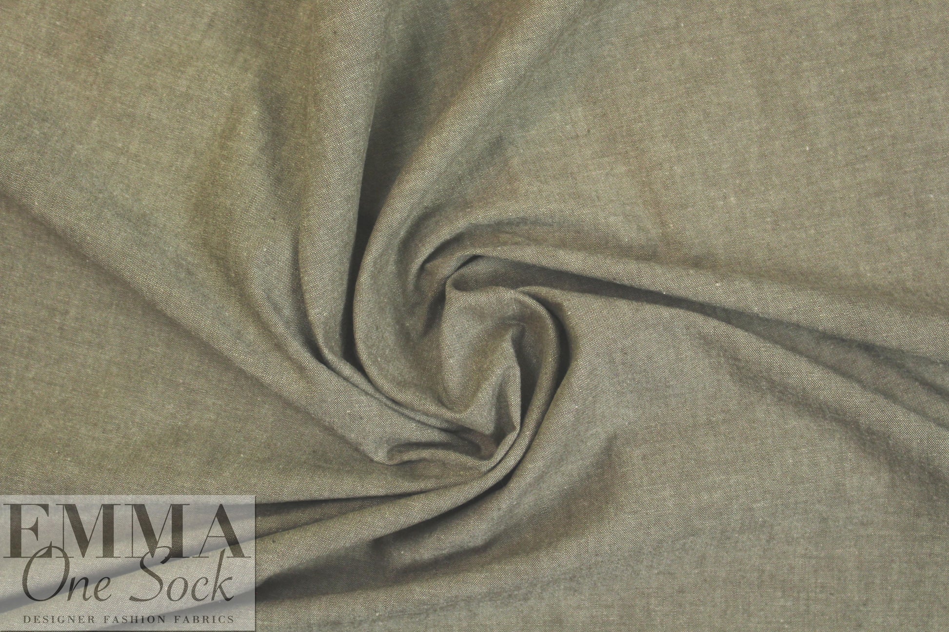 NY designer cotton chambray crossweave - woodsy neutral