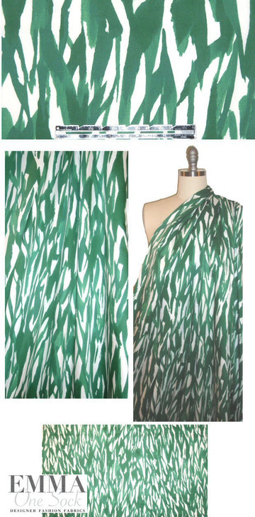 Mi11y grassy abstract cotton/lycra shirting