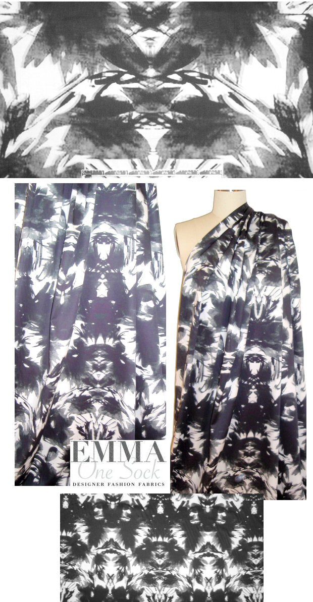 Mi11y totem rorschach cotton/spandex shirting .75 yds