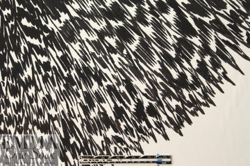 Mi11y black/white scribble cotton/spandex shirting