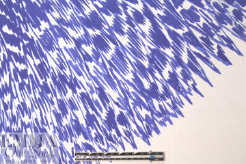 Mi11y cobalt/white scribble cotton/spandex shirting