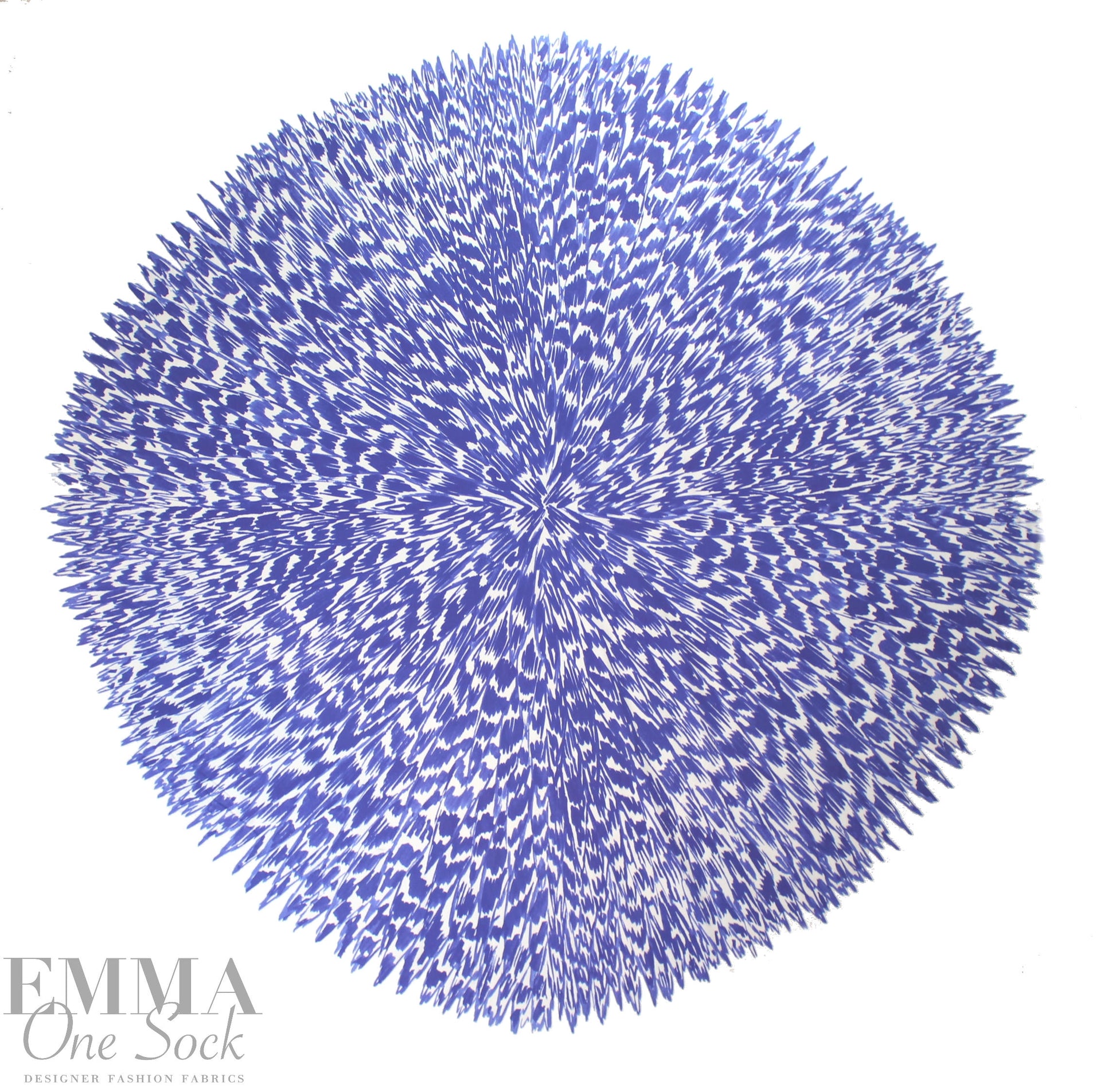 Mi11y cobalt/white scribble cotton/spandex shirting