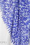 Mi11y cobalt/white scribble cotton/spandex shirting