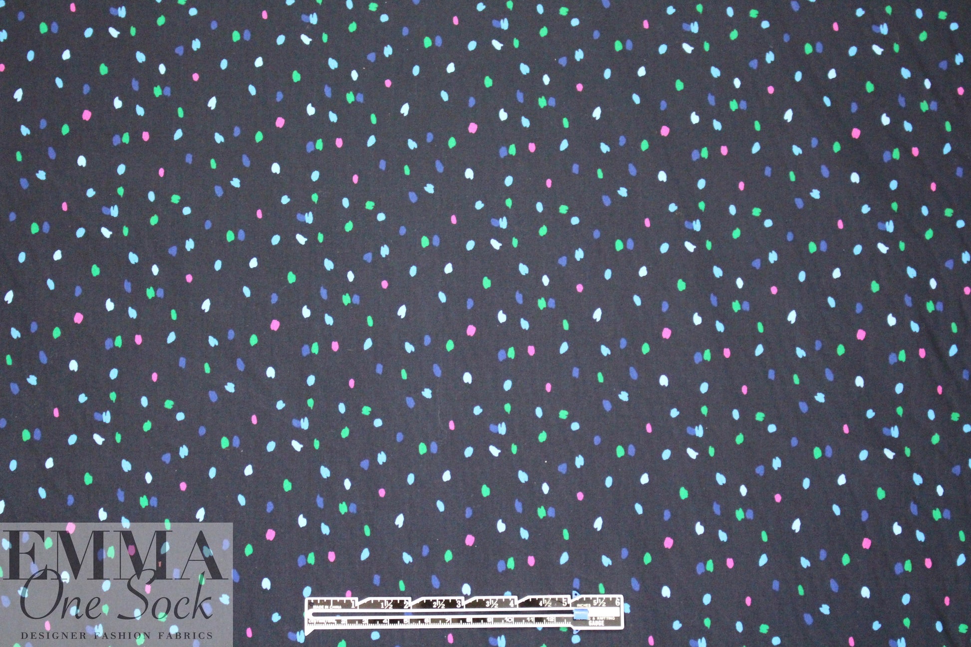 Mi11y midnight dots cotton shirting 1 yard