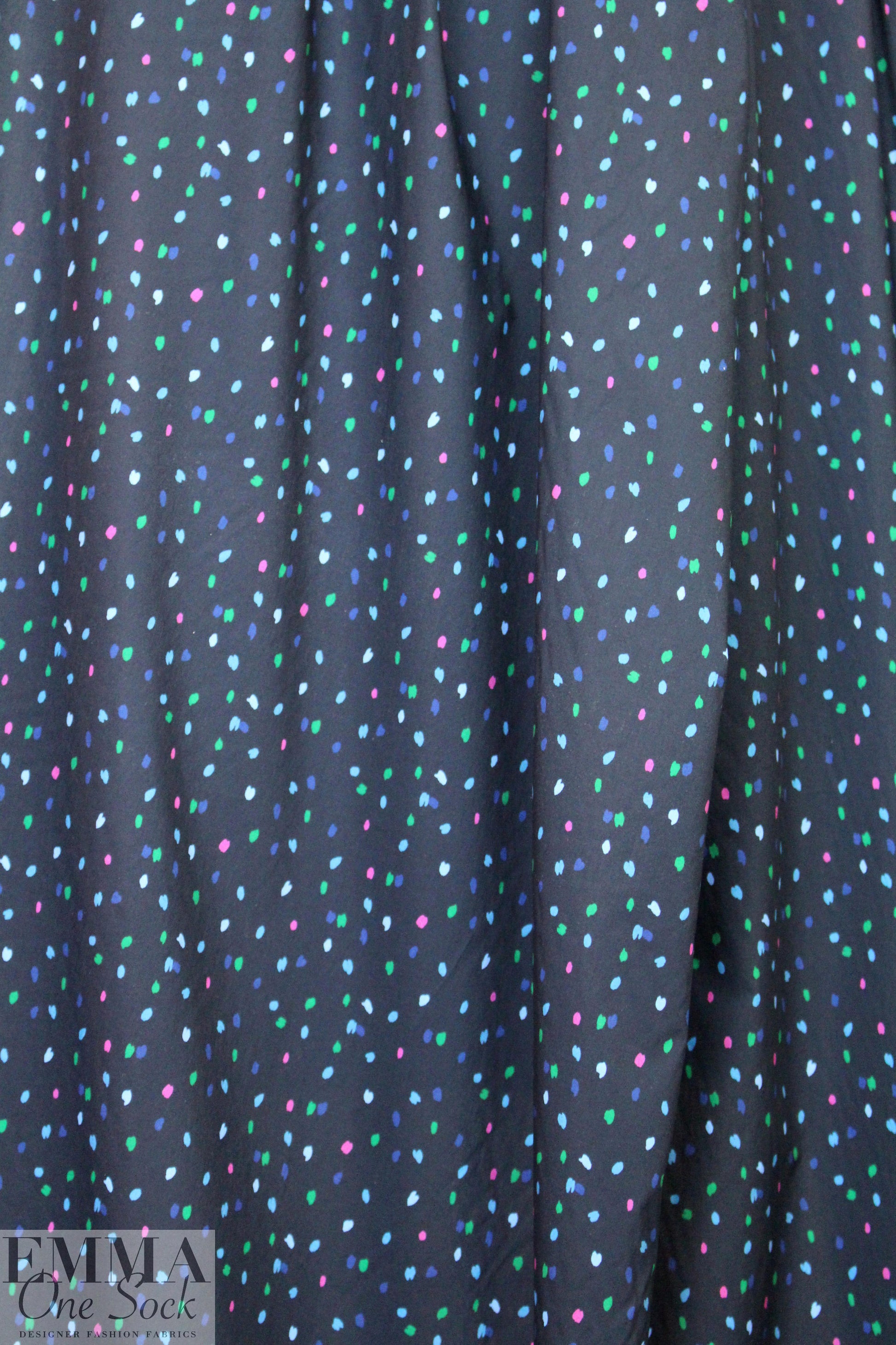 Mi11y midnight dots cotton shirting 1 yard