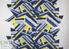Mi11y yellow/blue cubist cotton/spandex shirting