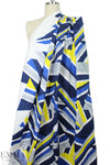 Mi11y yellow/blue cubist cotton/spandex shirting