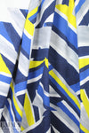 Mi11y yellow/blue cubist cotton/spandex shirting