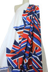 Mi11y red/blue cubist cotton/spandex shirting