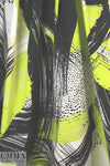 Mi11y lime/black abstract cotton/spandex shirting 1.66 yd