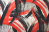 Mi11y red/black abstract cotton/spandex shirting 1.5 yds