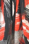 Mi11y red/black abstract cotton/spandex shirting 2 yds