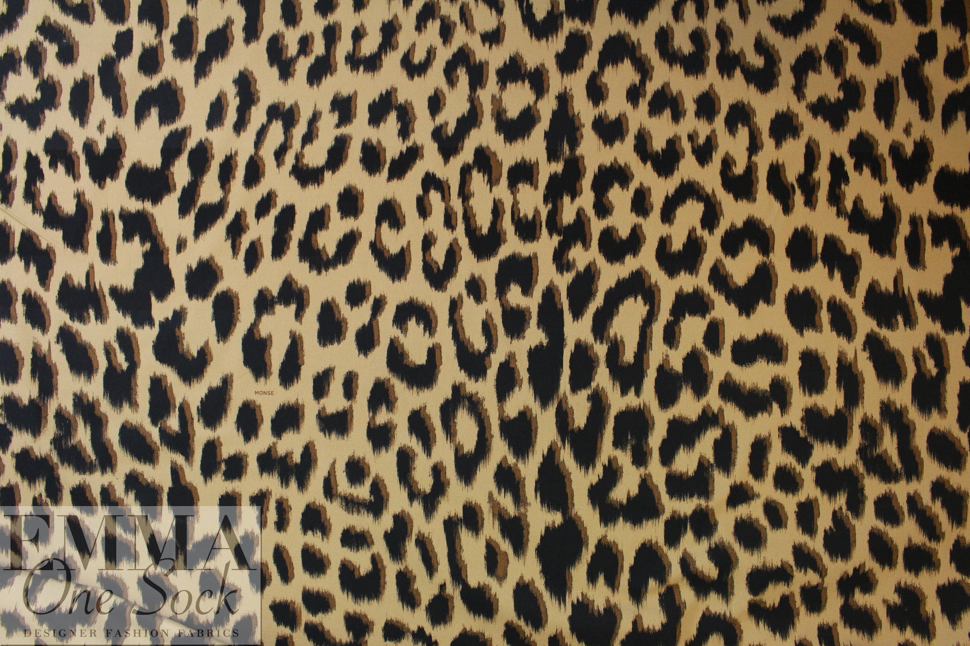 M0NSE stylized animal print signed cotton stretch twill